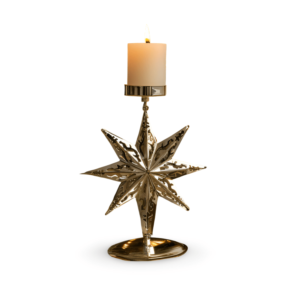 Vintage Gold Candle Holder – Elegant Christmas Candlestick Stand for Holiday Decor 12