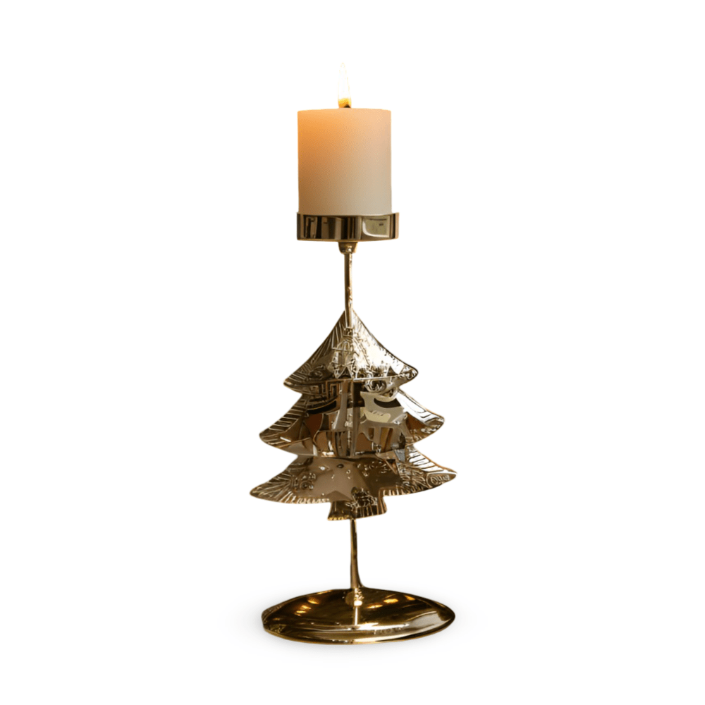 Vintage Gold Candle Holder – Elegant Christmas Candlestick Stand for Holiday Decor 13