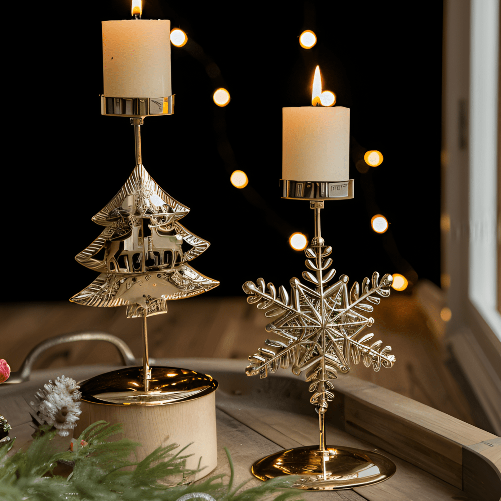Vintage Gold Candle Holder – Elegant Christmas Candlestick Stand for Holiday Decor 3