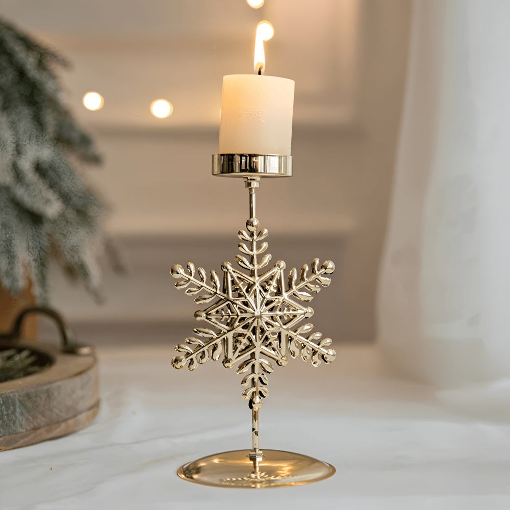 Vintage Gold Candle Holder – Elegant Christmas Candlestick Stand for Holiday Decor 7