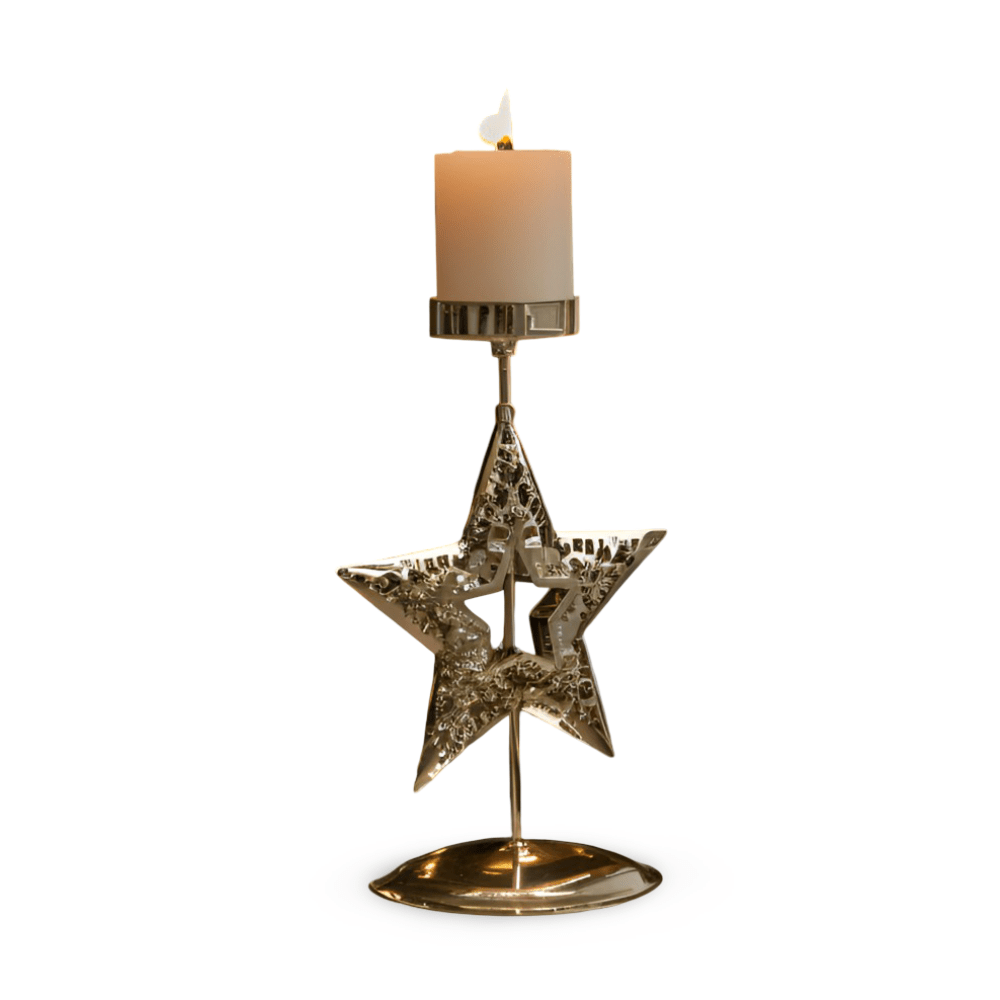 Vintage Gold Candle Holder – Elegant Christmas Candlestick Stand for Holiday Decor 9