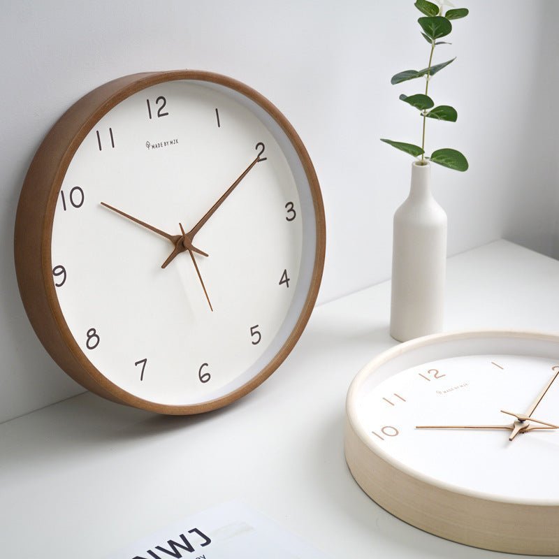 WOODHAVEN – Solid Wood 10-Inch Silent Analogue Wall Clock 1