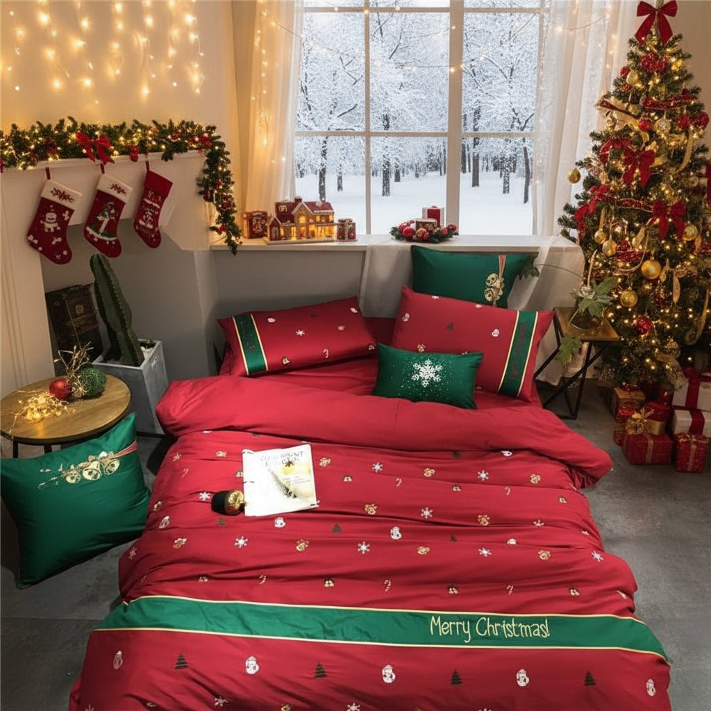 Yuletide Magic - 100% Egyptian Cotton Christmas Duvet Cover Set 1