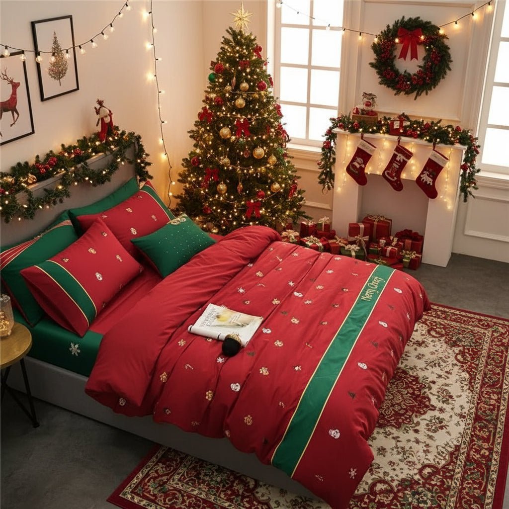 Yuletide Magic - 100% Egyptian Cotton Christmas Duvet Cover Set 3