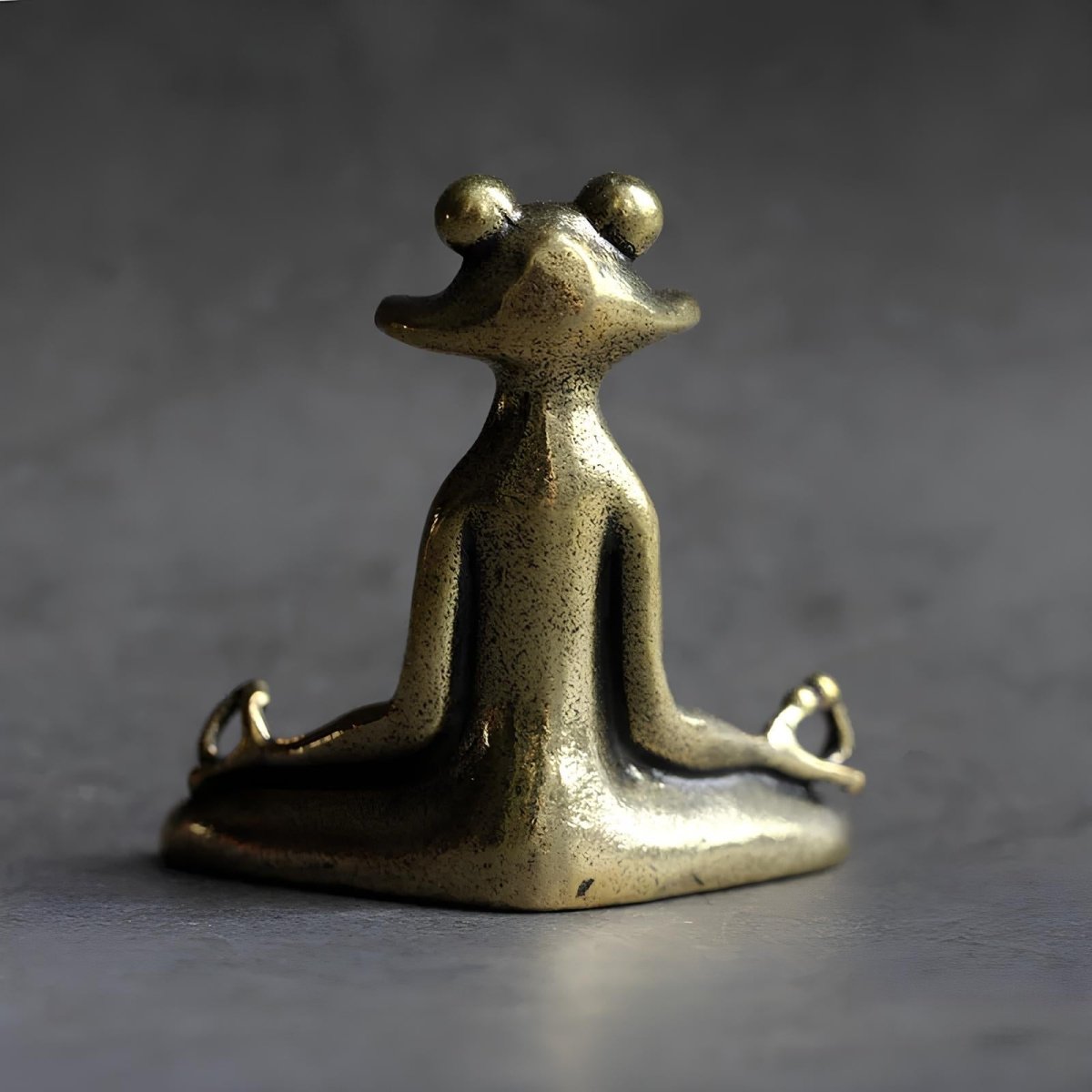 Zenora Brass Meditating Frog Incense Holder | Handcrafted solid brass décor piece for mindful living and relaxation 3