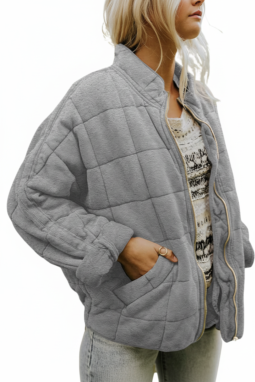 PUFFERÉ – Women's Quilted Zip-Up Puffer Jacket for Everyday Winter Wear