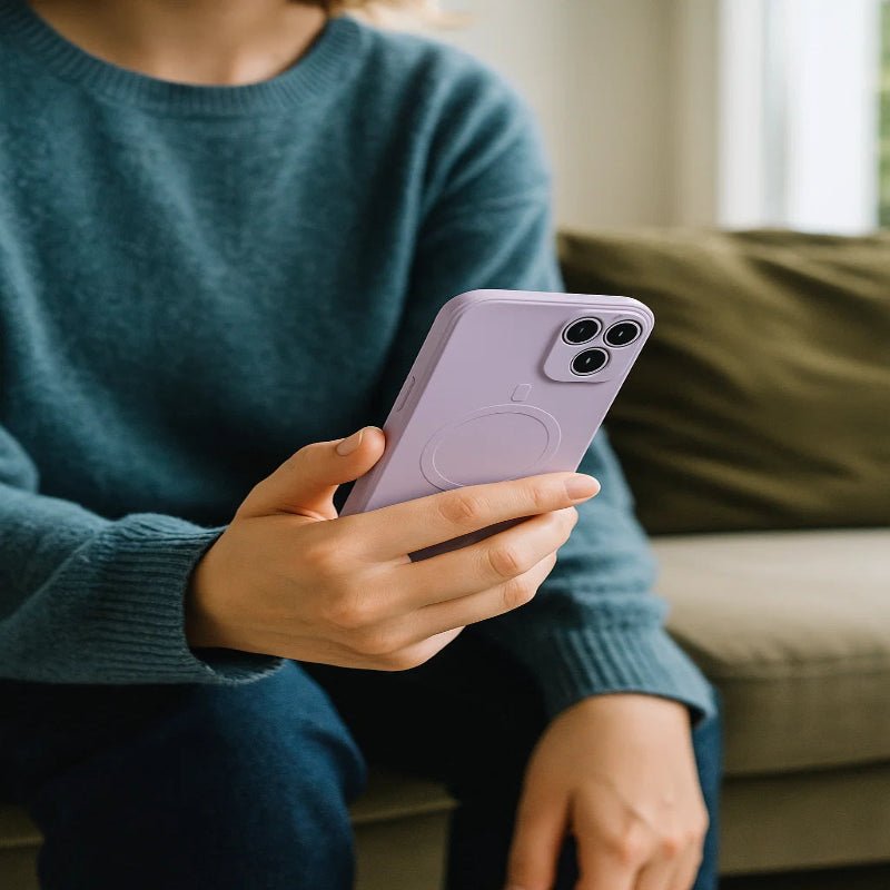 SuedeSnap – Magnetic Silicone Case with Soft Lining for iPhone 17