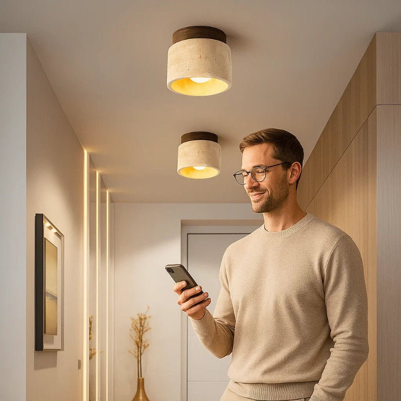 TIMBERLUME - LED plafondlamp van natuurlijk hout voor een warme sfeer