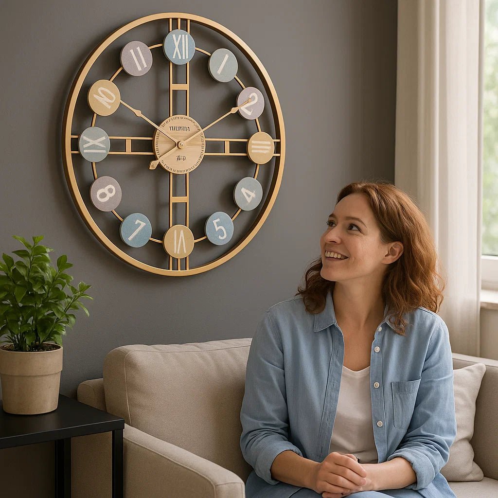PASTELPOINT – Silent Wall Clock for Modern Home Decor