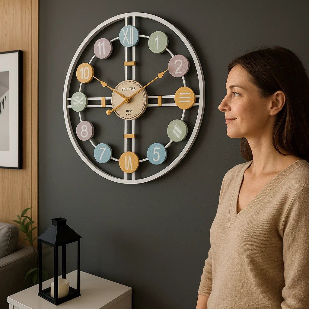 PASTELPOINT – Silent Wall Clock for Modern Home Decor