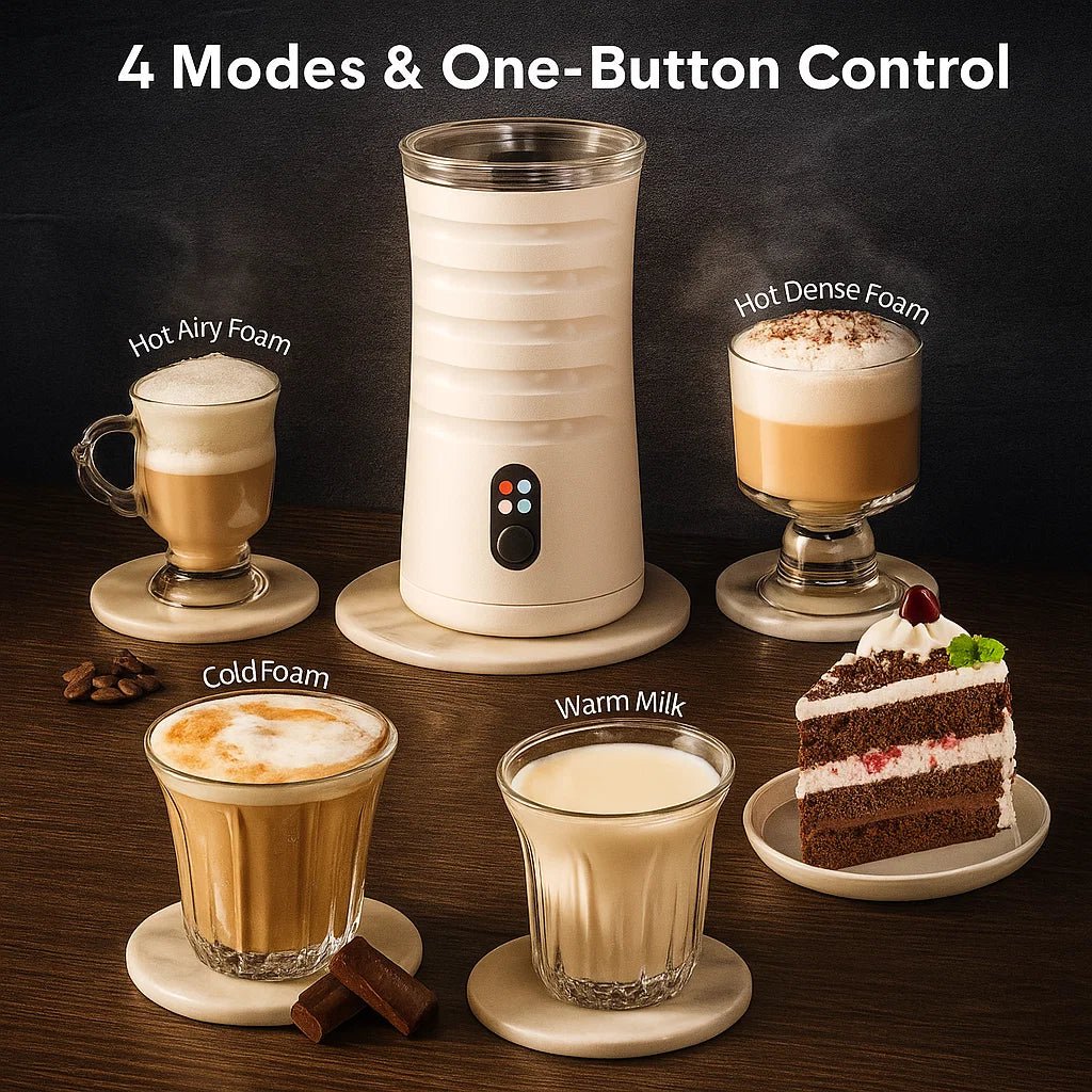 LATTEVERVE - 4-in-1 Melkopschuimer & Stomer voor Barista-kwaliteitskoffie thuis