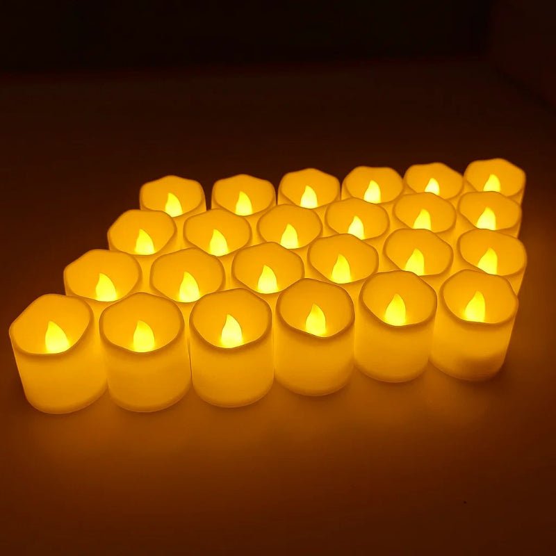 GlowFlicker Vlamloze LED Theelichtjes - Veilig, Batterijgevoed, Warm Flikkerend Licht - 24/50/100 Pack voor Bruiloft & Huisdecoratie