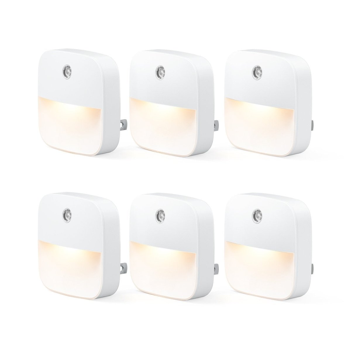 EASYGLOW – Warm White LED Plug-In Night Light (6 Pack) with Smart Sensor