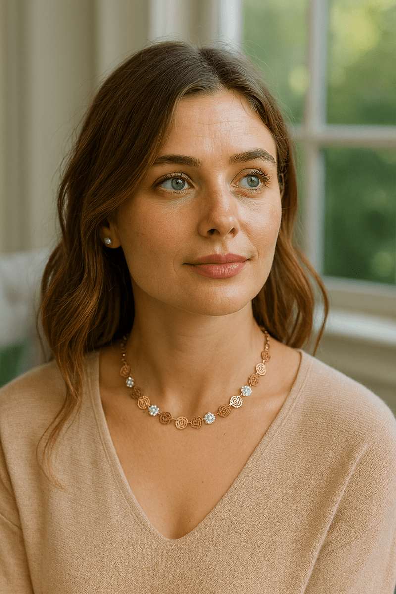 ADRIA – Green Stone Mariners Link Choker & Earring Set