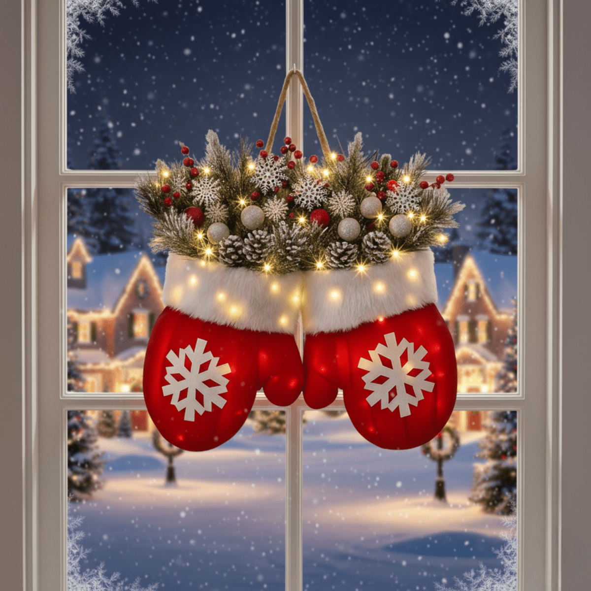 GLOWMITT – Mitten-Shaped LED Light with 120 LEDs & Timer for Holiday Decor