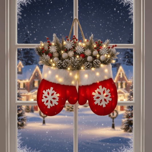 GLOWMITT – Mitten-Shaped LED Light with 120 LEDs & Timer for Holiday Decor