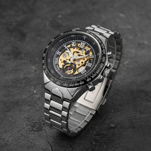 ECLIPTICA – Shimmer Gold Rhinestone Automatic Wristwatch