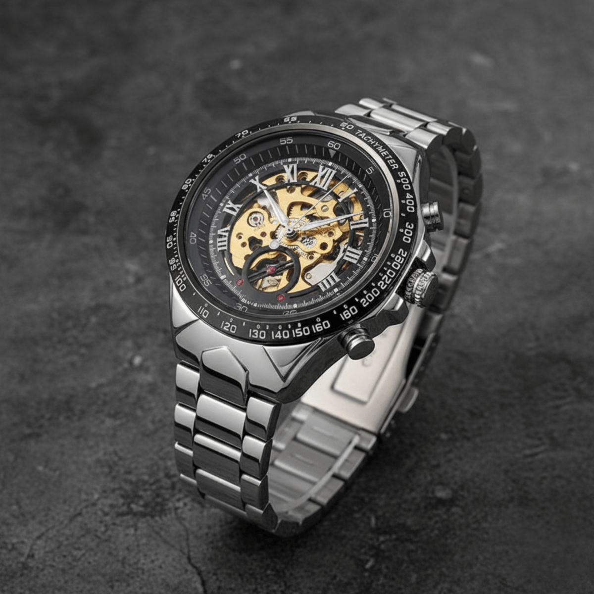 ECLIPTICA – Shimmer Gold Rhinestone Automatic Wristwatch