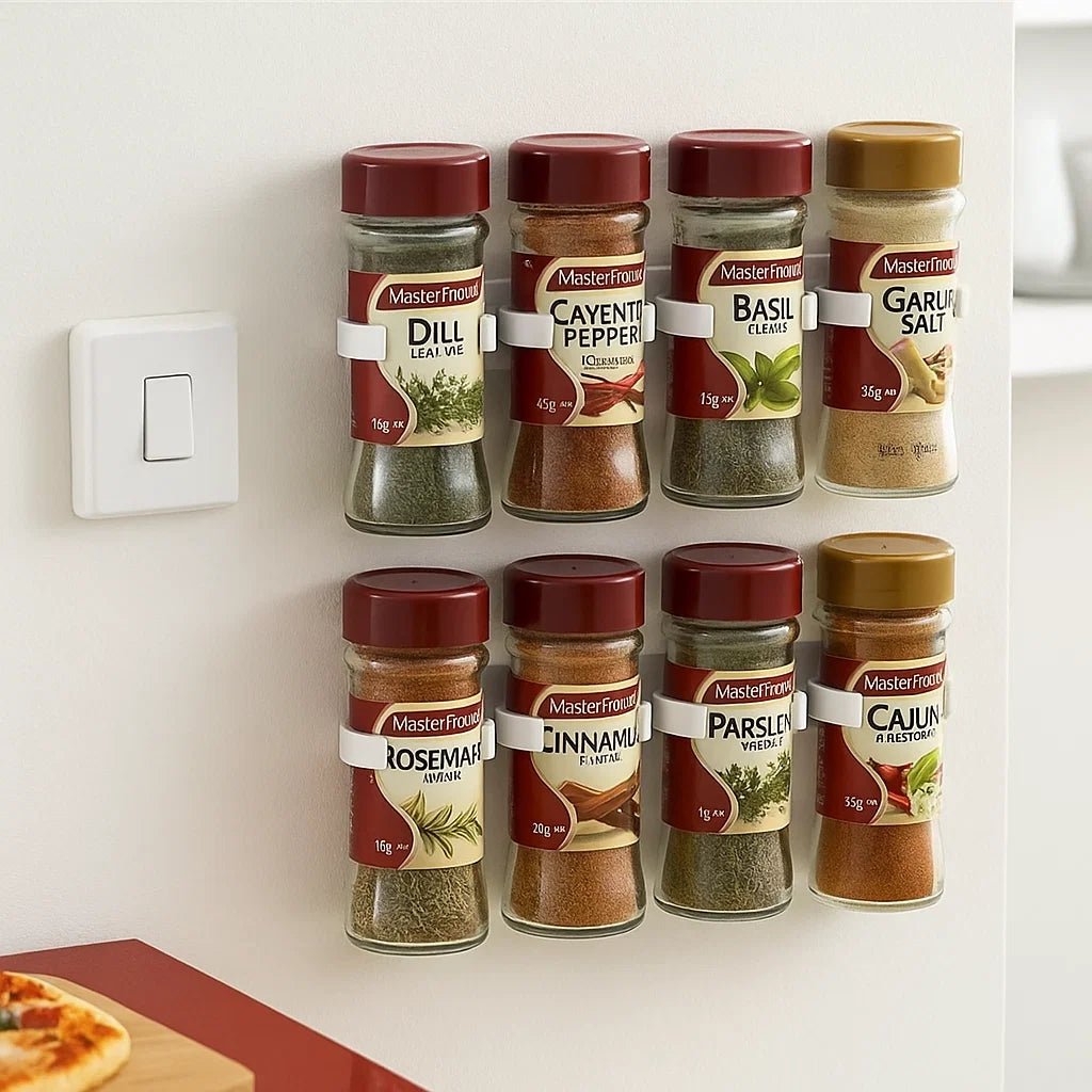 STICKSPICE – Wall-Mounted Adhesive Spice Rack for Efficient Kitchen Storage