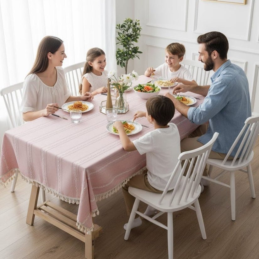 HOMMFER – Elegant Cotton & Linen Tablecloth for Stylish Dining