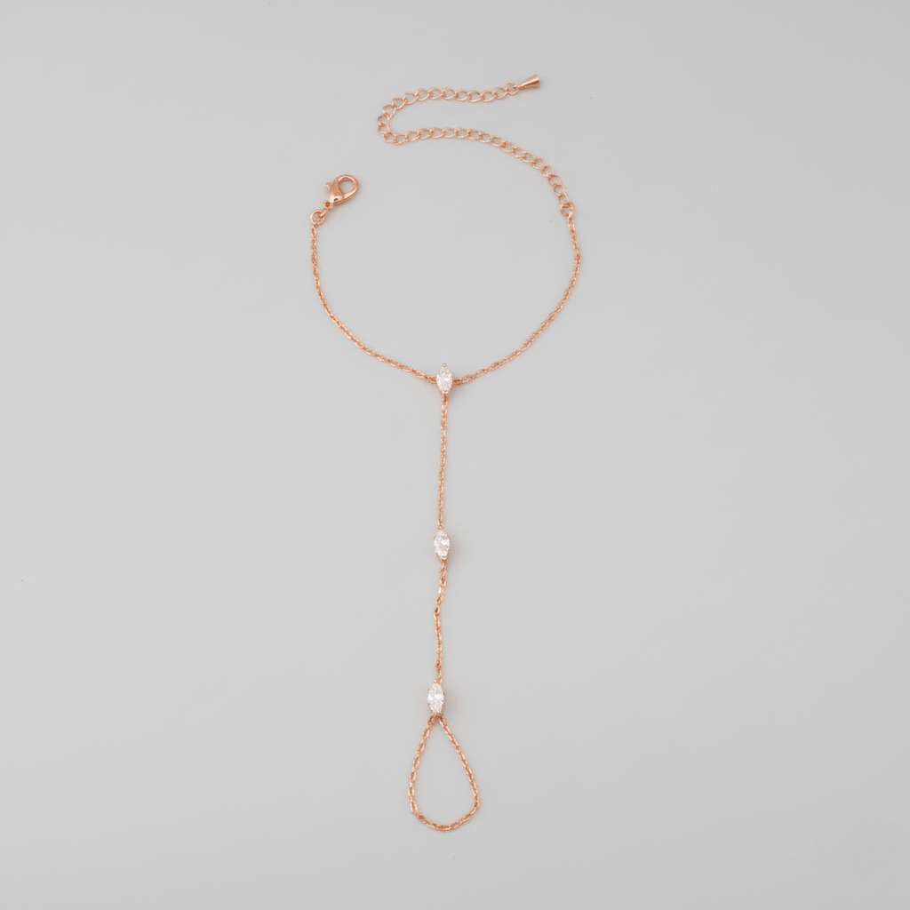 RADIANCELOOP - Bracciale ad anello da dito regolabile con accenti di cristallo