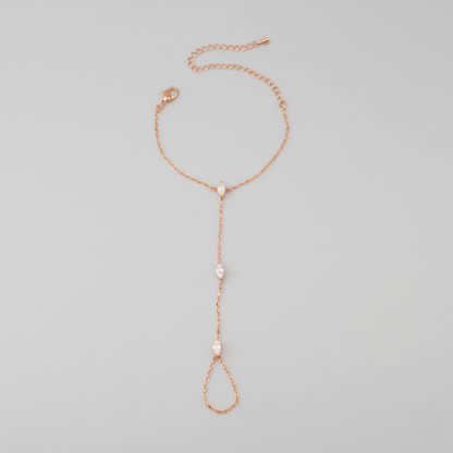 RADIANCELOOP - Bracciale ad anello da dito regolabile con accenti di cristallo