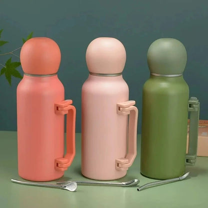 1.2L Large Capacity Stainless Steel Thermos Portable Vacuum Flask Outdoors Insulated Tumbler With Handle Keep Cold Water Bottle 1