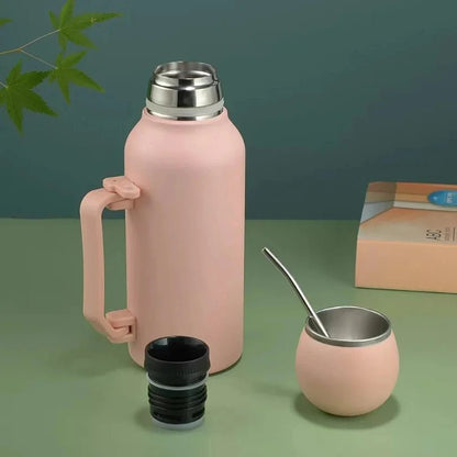 1.2L Large Capacity Stainless Steel Thermos Portable Vacuum Flask Outdoors Insulated Tumbler With Handle Keep Cold Water Bottle 3