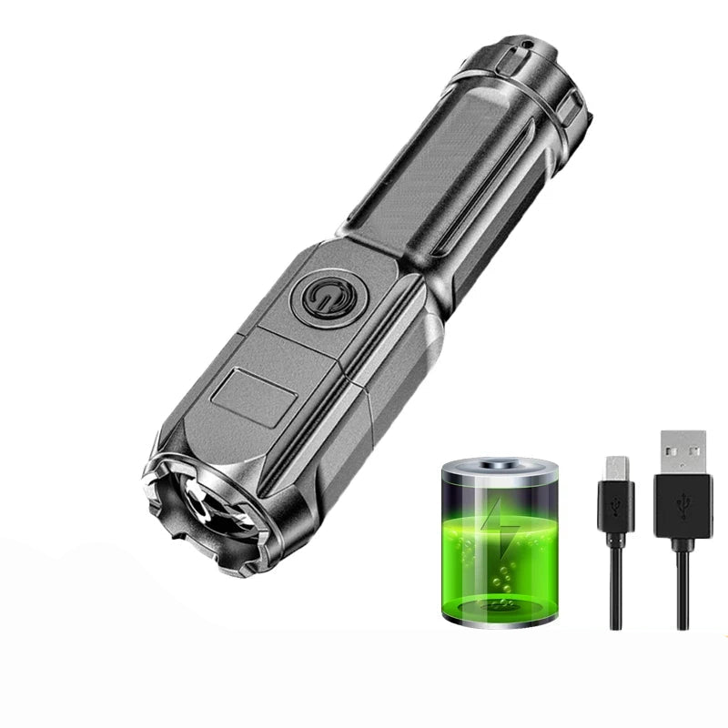100000 Lumens Rechargeable LED Flashlight - Brightest Waterproof Zoom Light 8