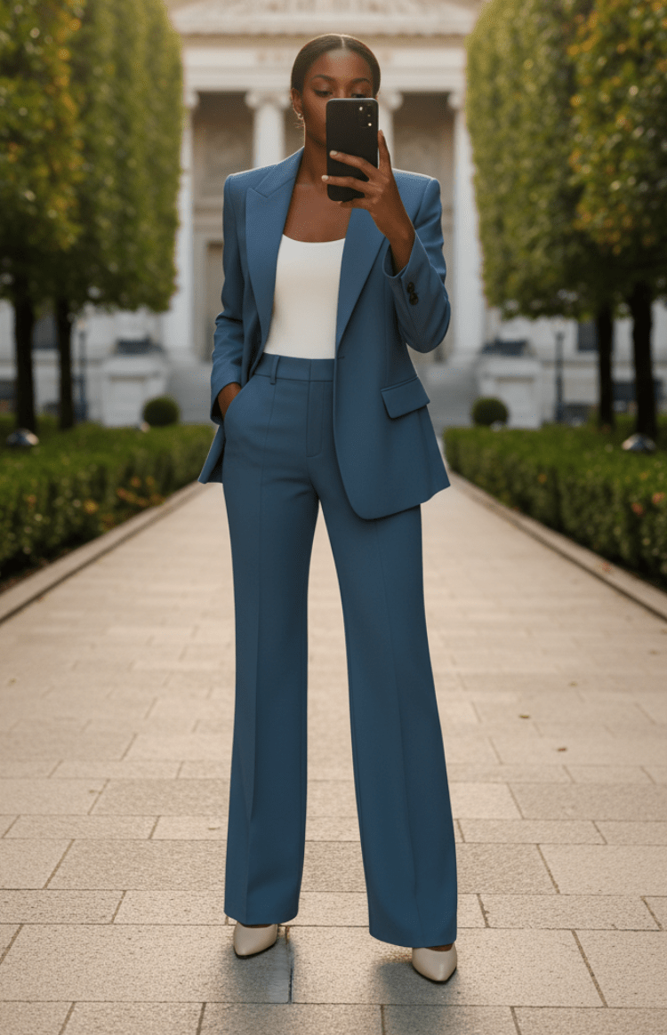 VOGUEELITE – Sophisticated Women's Suit Set Tailored Blazer and Trouser for Office