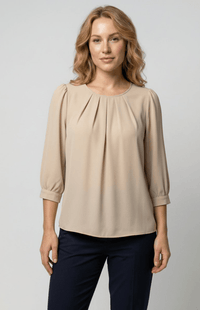 LUMASILK – Elegant Satin Blouse Pleated Design Chic Versatile Fit