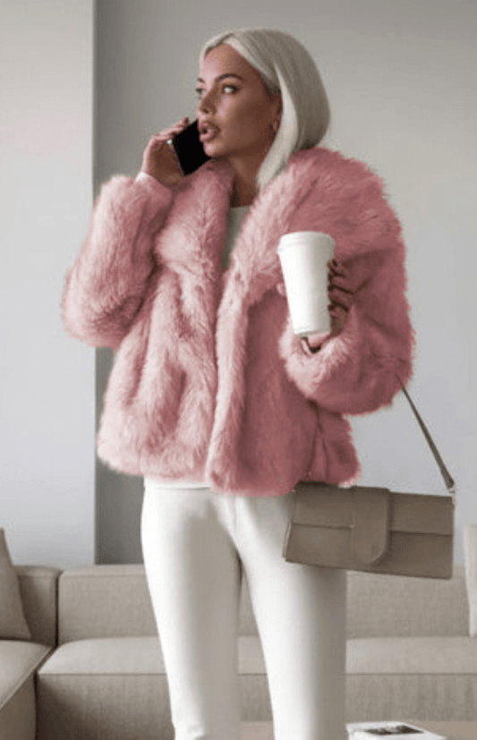IVELLA – Women’s Faux Fur Jacket with Laid-Back Chic Appeal