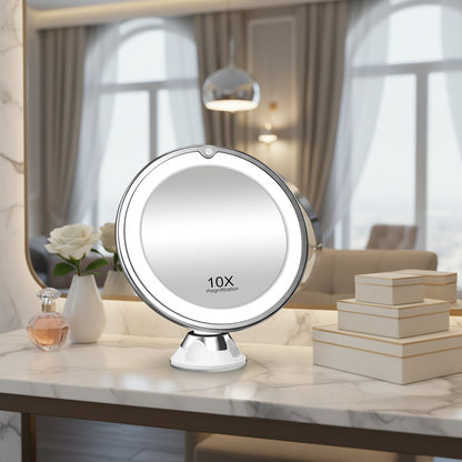 10x Magnifying LED Makeup Mirror with Adjustable Lighting for Precision Beauty 1