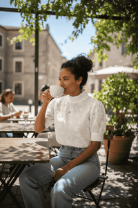 ISOLDE – Classic Embroidered Hip-Length Top