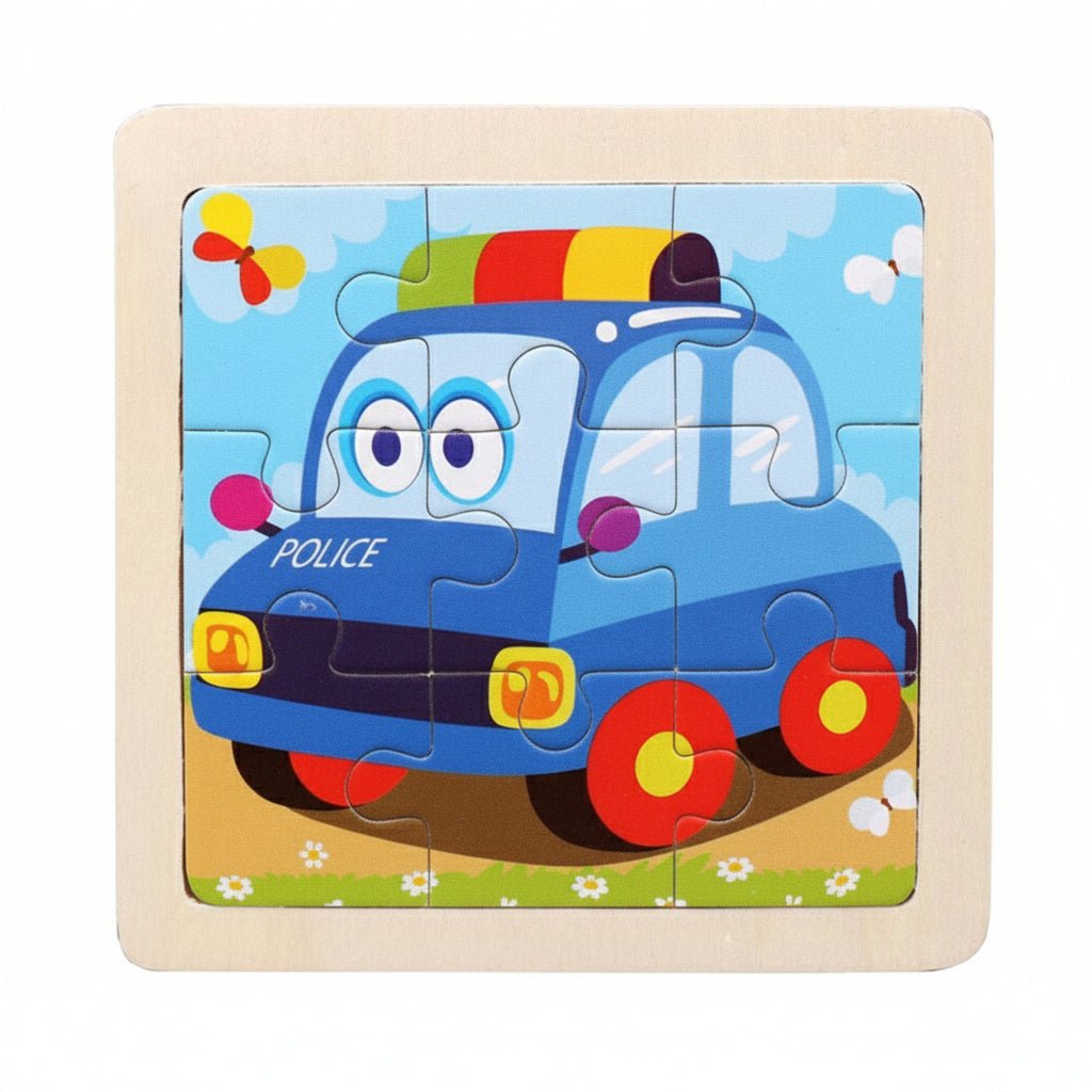 11cm/4.33in Kids Wooden Jigsaw Puzzle Games Cartoon Animal Vehicle Pattern Children Montessori Educational Toys 13