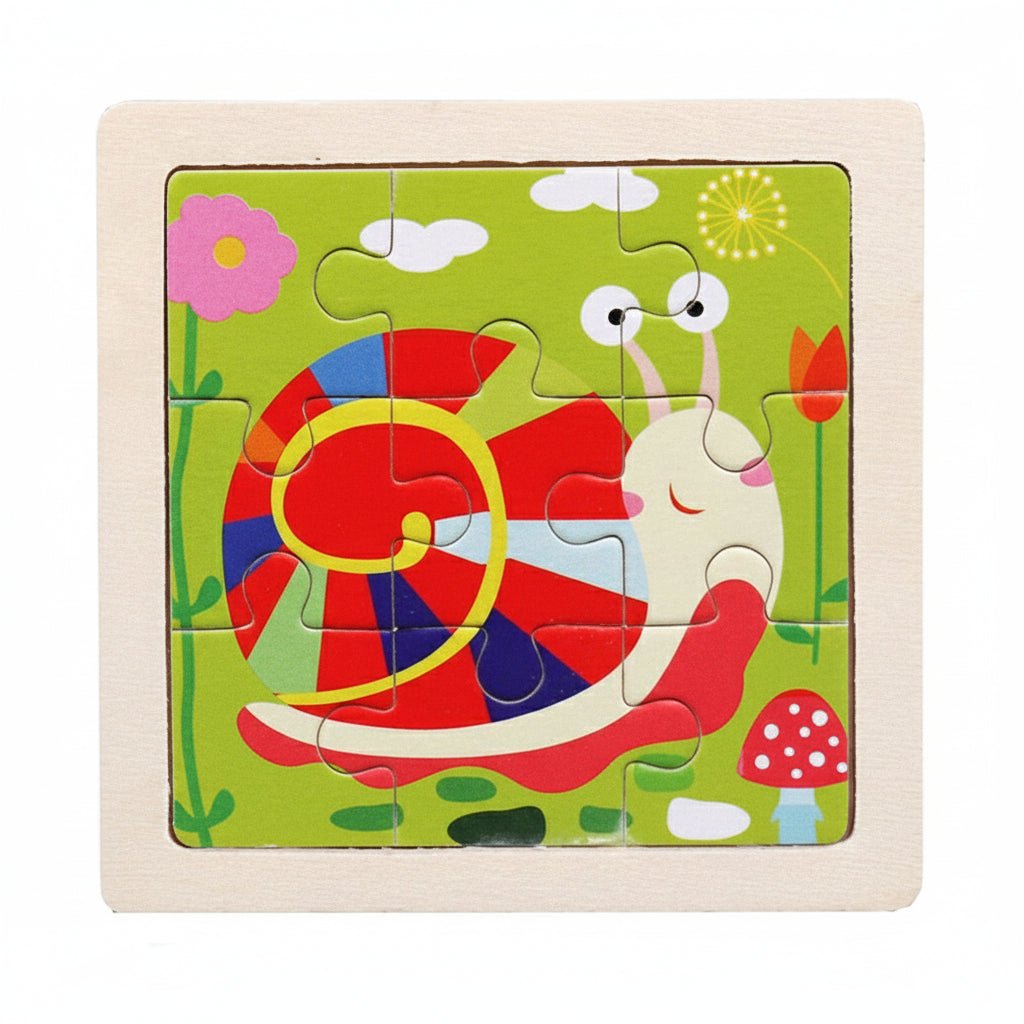 11cm/4.33in Kids Wooden Jigsaw Puzzle Games Cartoon Animal Vehicle Pattern Children Montessori Educational Toys 16