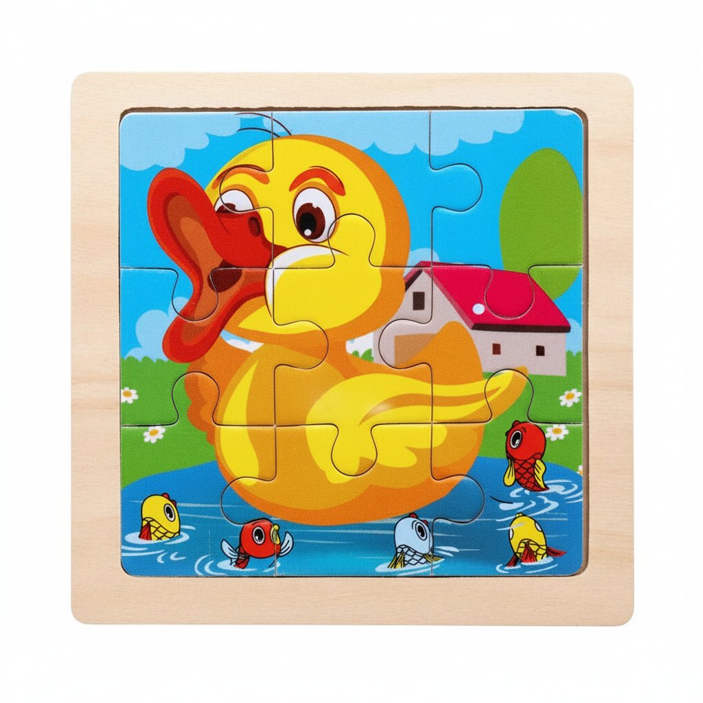 11cm/4.33in Kids Wooden Jigsaw Puzzle Games Cartoon Animal Vehicle Pattern Children Montessori Educational Toys 22