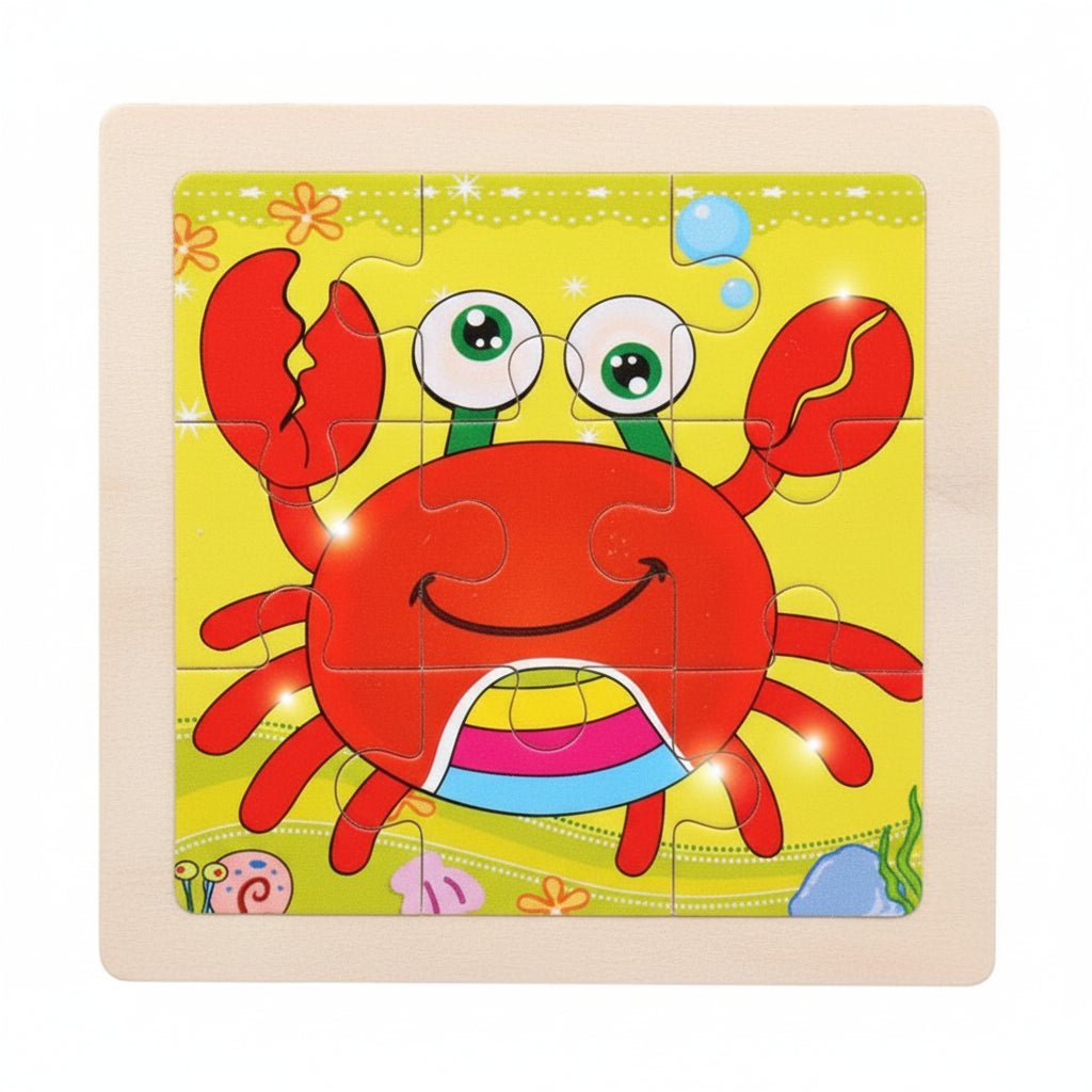 11cm/4.33in Kids Wooden Jigsaw Puzzle Games Cartoon Animal Vehicle Pattern Children Montessori Educational Toys 24