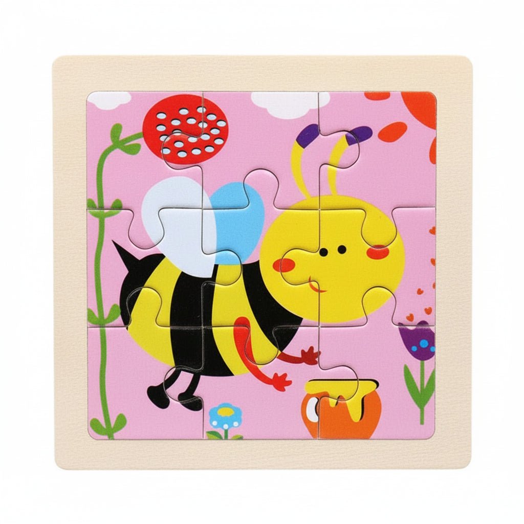 11cm/4.33in Kids Wooden Jigsaw Puzzle Games Cartoon Animal Vehicle Pattern Children Montessori Educational Toys 25