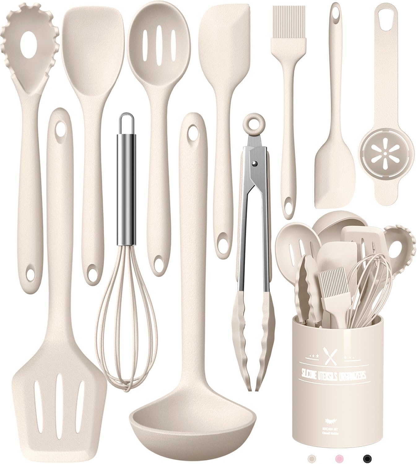 12-Piece Silicone Kitchen Utensil Set - Heat-Resistant Spatula, Ladle & More 0