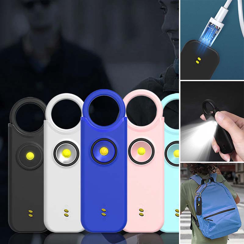 135dB Personal Safety Alarm - Rechargeable Portable Security Device with LED Light 2
