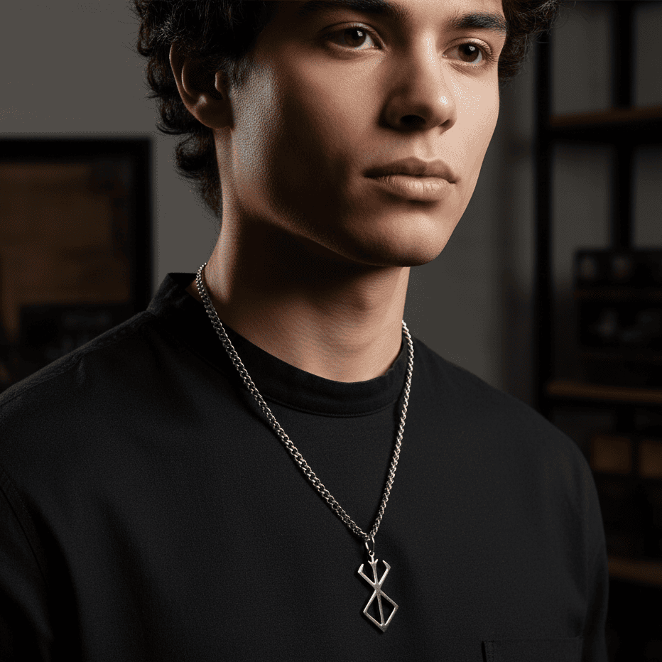 BERSERKER RUNE – Stainless Steel Necklace of Strength & Protection