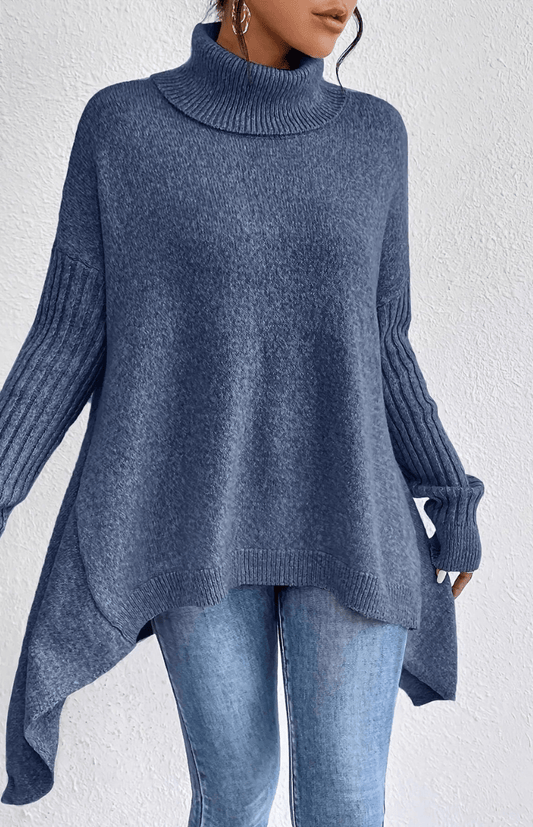 FLEURÉ – Cozy Oversized Turtleneck Knit Sweater for Relaxed Comfort and Style