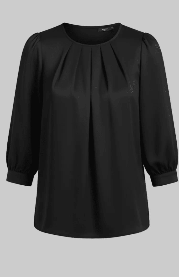 LUMASILK – Elegant Satin Blouse Pleated Design Chic Versatile Fit