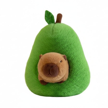 2-in-1 Plush Toy - Baby Avocado Capybara & Apple Pig Stuffed Animals for Kids 4