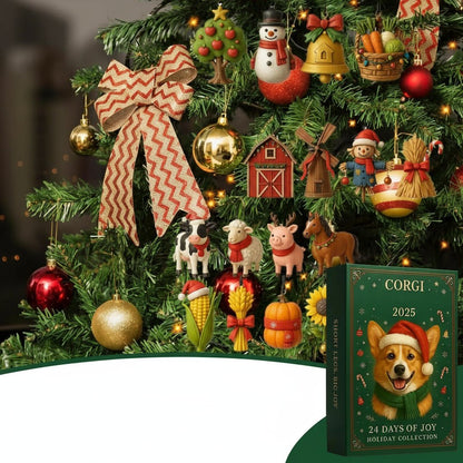 2025 Advent Calendar - 2D Acrylic Puppy Design Christmas Countdown with 24 Collectible Figures 2