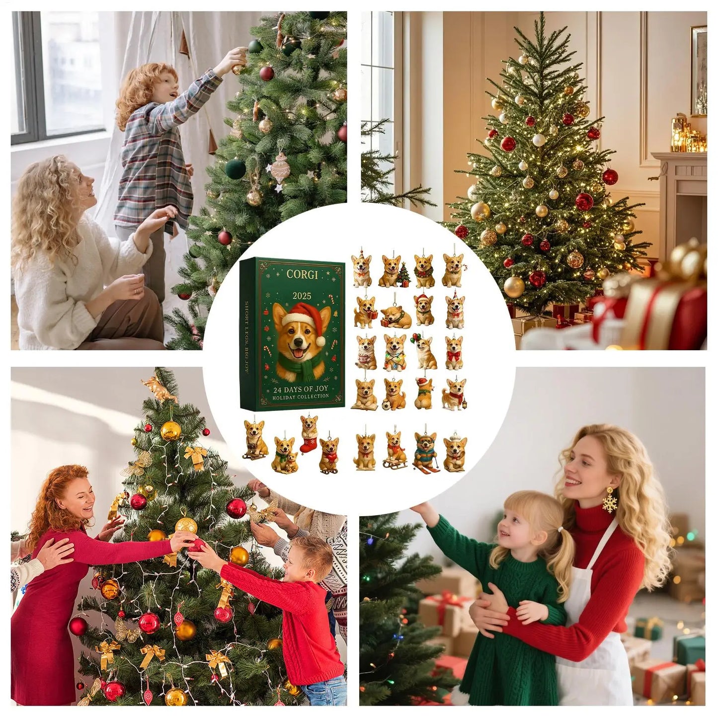 2025 Advent Calendar - 2D Acrylic Puppy Design Christmas Countdown with 24 Collectible Figures 4