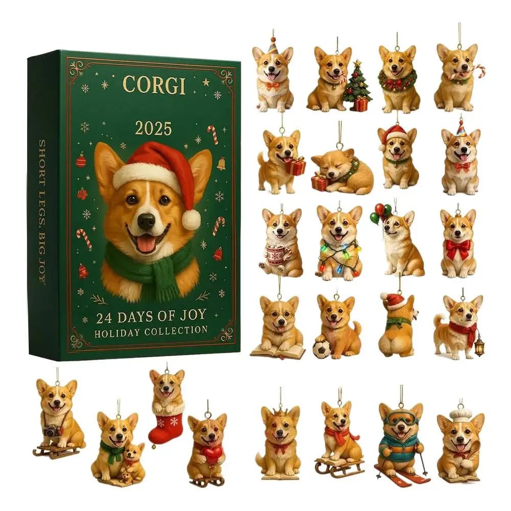 2025 Advent Calendar - 2D Acrylic Puppy Design Christmas Countdown with 24 Collectible Figures 6