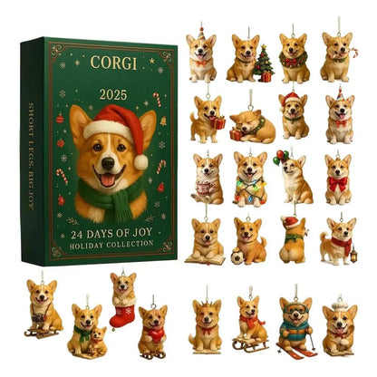 2025 Advent Calendar - 2D Acrylic Puppy Design Christmas Countdown with 24 Collectible Figures 6