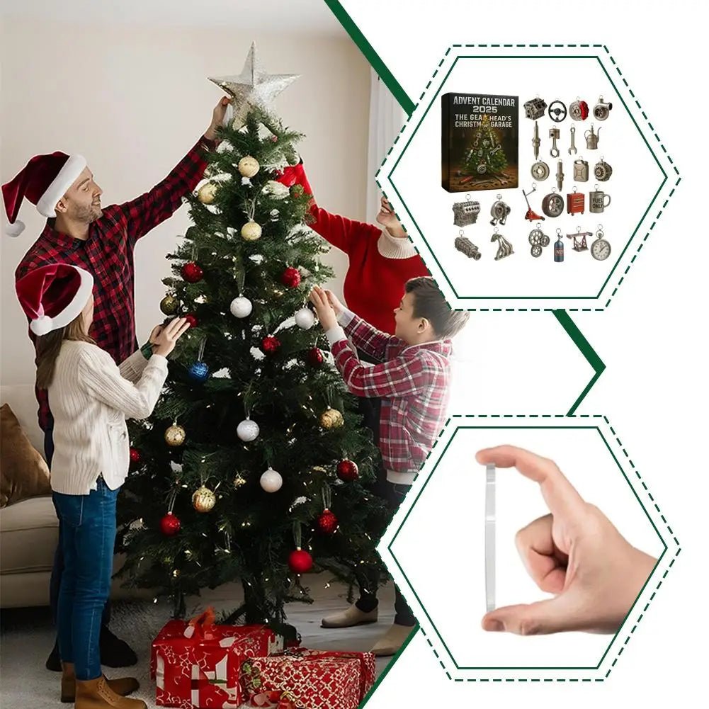 2025 Advent Calendar 24 Days Mini Auto Parts And Tools Countdown Calendar Festive Ornament For Car Enthusiasts Workshop Men 3